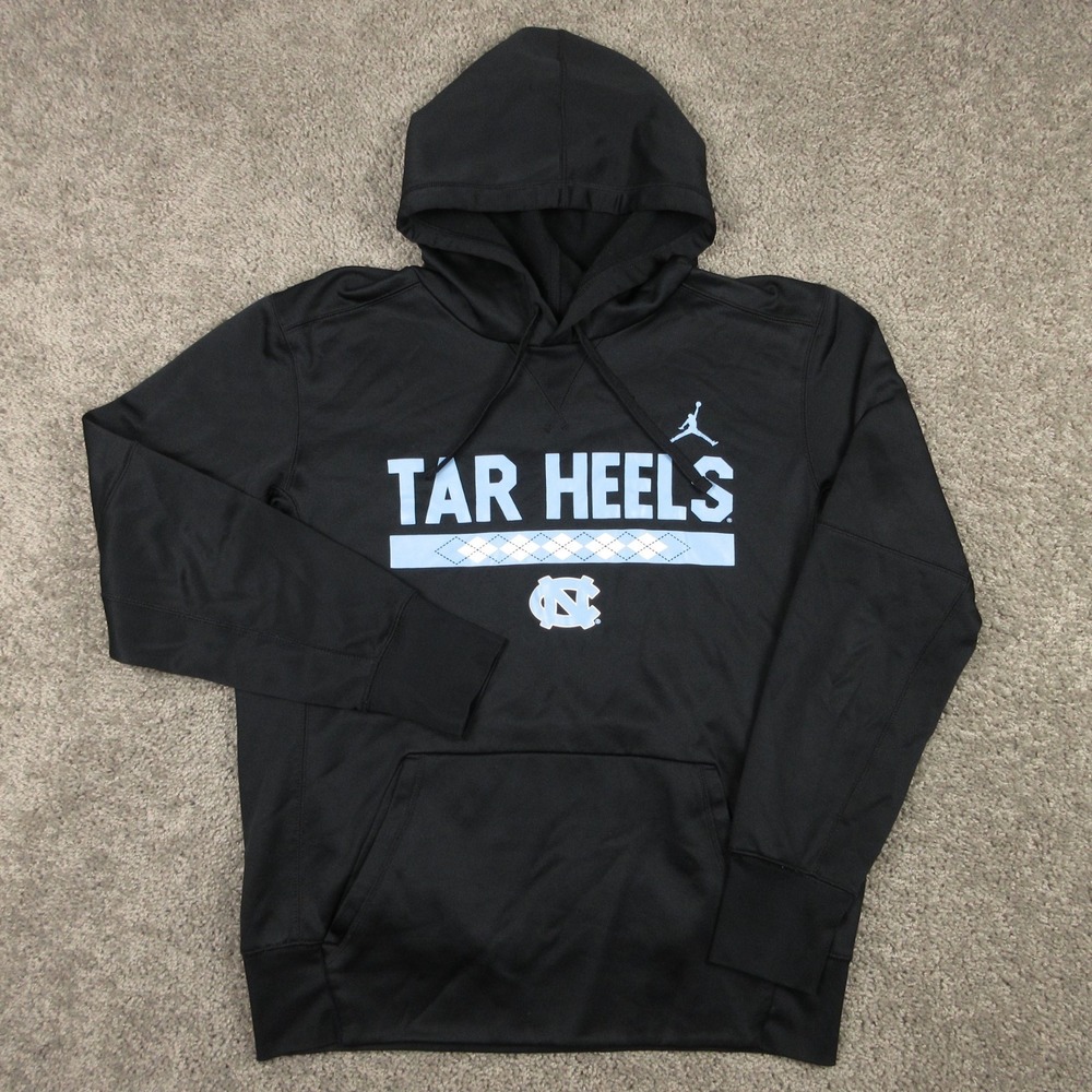 North Carolina Tar Heels Sweater Mens Medium Black Hoodie Sweatshirt Nike Jordan